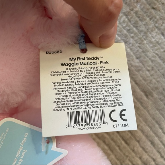 Gund Baby 12" My First Teddy Waggie - Pink - Picture 6 of 9